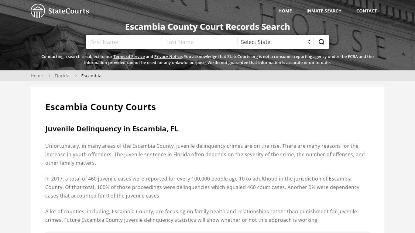 Escambia County, FL Courts - Records & Cases - StateCourts