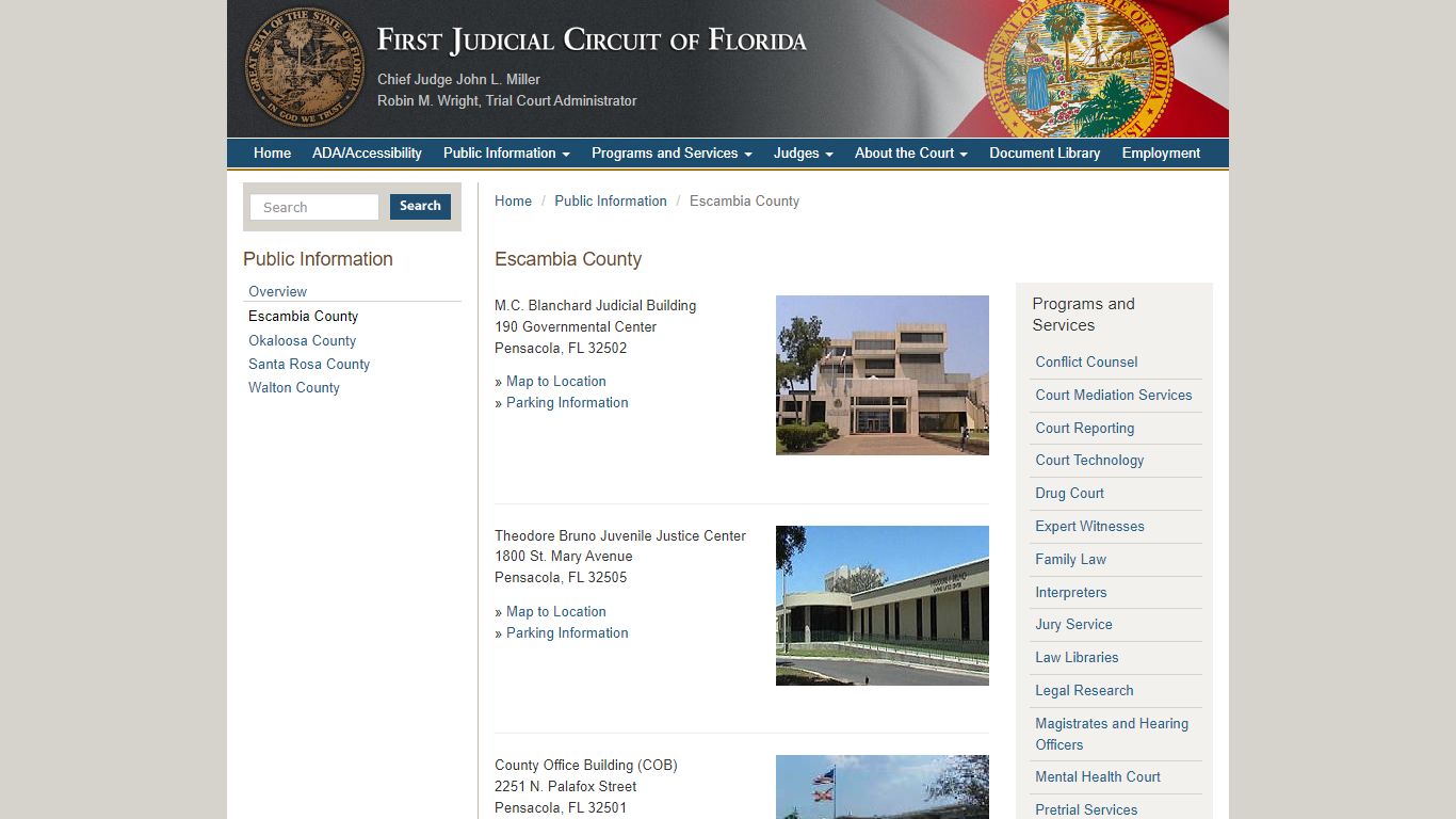 Escambia County | First Judicial Circuit Court of Florida